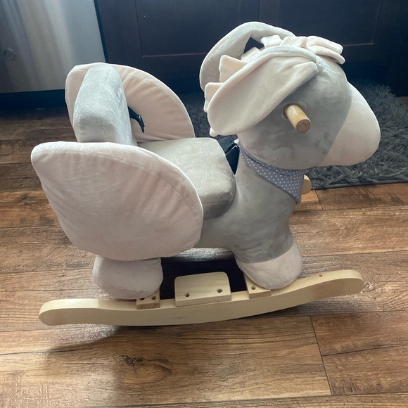 EUC Cappuccino Donkey Rocking Horse – Rocking Toy – Gray and Beige - Picture 7 of 10